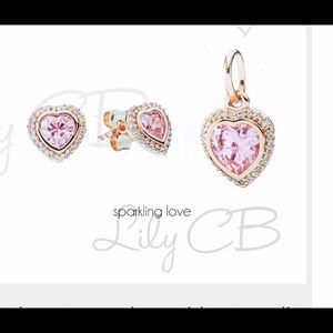 Pandora Rose Gold Sparkling Love Set